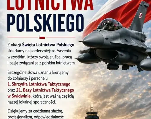 Święto Lotnictwa Polskiego: życzenia dla żołnierzy z 21. Bazy Lotnictwa Taktycznego w Świdwinie