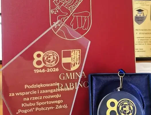 80-lecie Klubu Sportowego „Pogoń” Połczyn-Zdrój – gratulacje od Wójta Gminy Rąbino