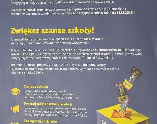 ZSP w Rąbinie zbiera Talenciaki w akcji Lidla „Szkoły Pełne Talentów”